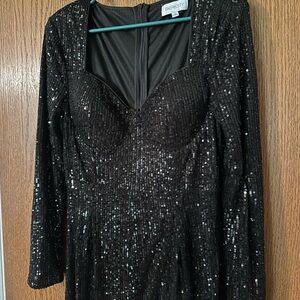 Black Sequin Sweetheart Jumpsuit